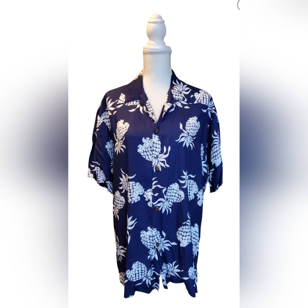 Men's Navy Floral Button Down Shirt